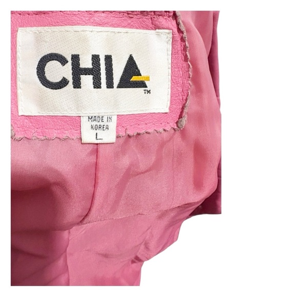 Vintage Chia Retro 80s Leather Jacket Size Large - Picture 10 of 11